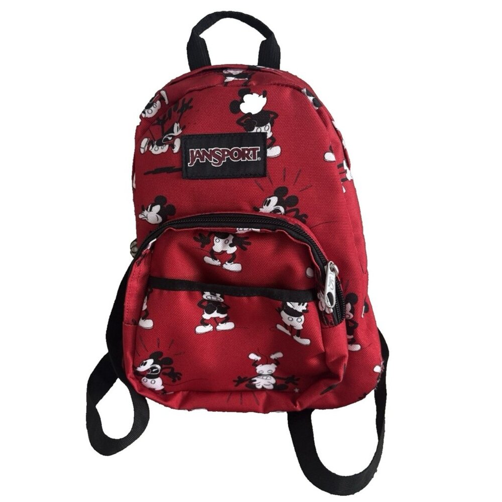 JanSport Disney Backpack Right Pack Expressions Mickey Mouse Valentines Red 12”